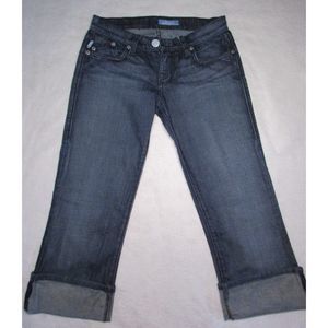 Rock & Republic Cuffed Capri Stretch Denim Dark Blue - Women's Size 25